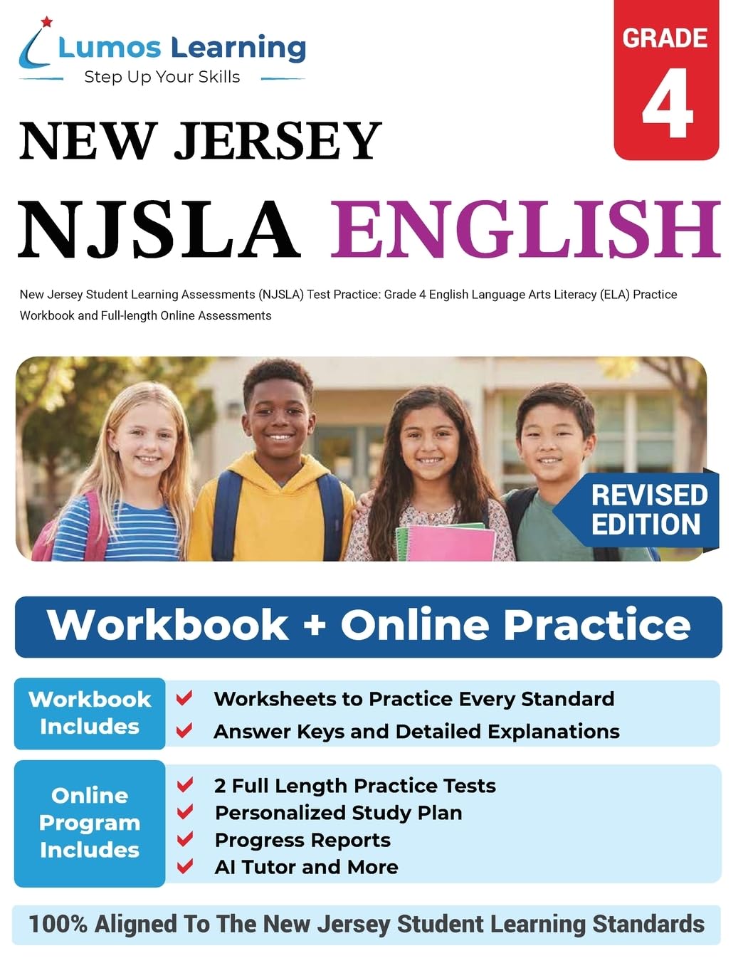 New Jersey Student Learning Assessments (NJSLA) Test Practice: Grade 4 English Language Arts Literacy (ELA) Practice Workbook and Full-length Online Assessments: New Jersey Test Study Guide