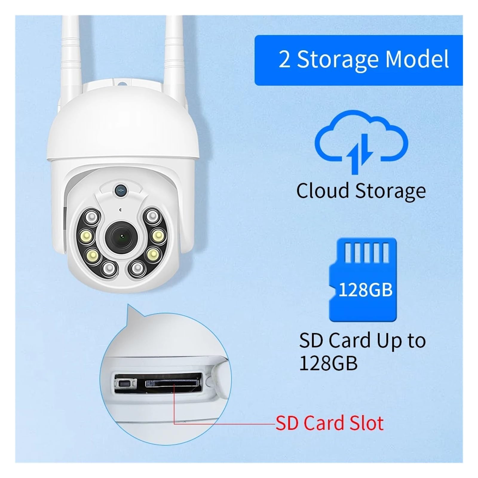 Telecamera di sicurezza esterna PTZ WiFi da 5 MP