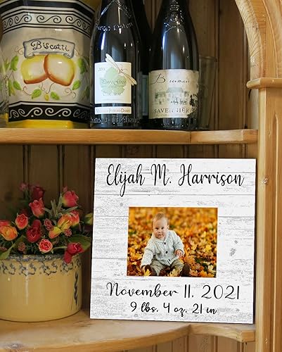 Miniatura 4 de Broad Bay Alternativa al marco de bebé recién nacido, regalo de nacimiento personalizado, sube una foto o foto, con detalles de nacimiento