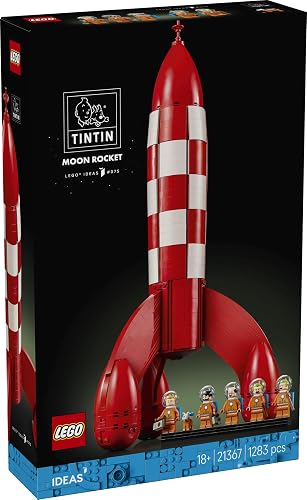 LEGO Ideas Tintin Moon Rocket - Spaceship Model Kit for Adults - Display Set w/ 5 Minifigures & Snowy Dog Figure for DIY Desk Decor - Nostalgic Gift Idea for Comic Book Fans - 21367 - 7