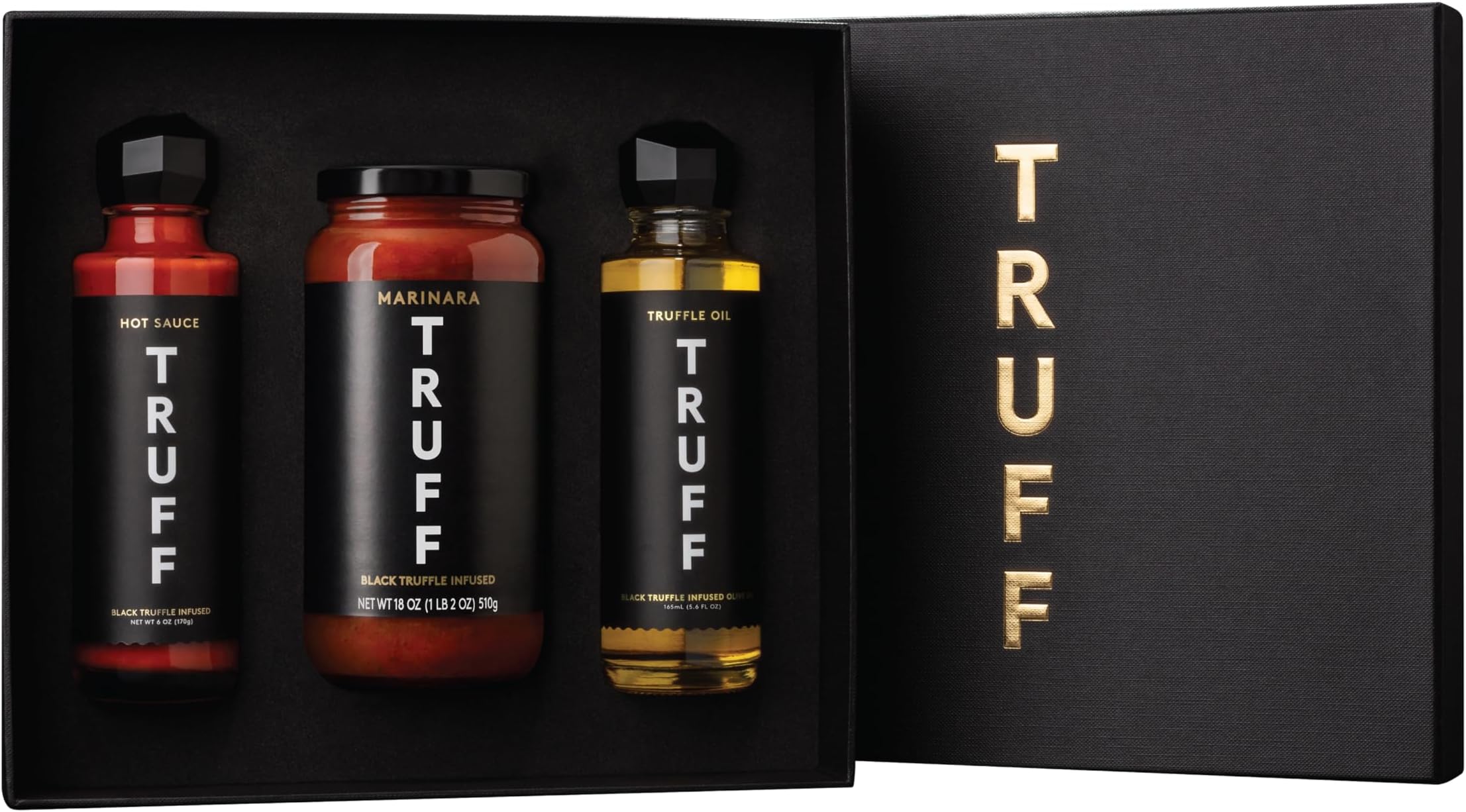 Truffle Lovers Pack - TRUFF Hot Sauce, TRUFF Oil, and TRUFF Black Truffle Pomodoro Pasta Sauce - Truffle Hot Sauce Gift Pack of 3 bottles