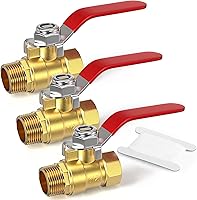 Vista 20 de GASHER 1 pieza Válvula de bola mini de latón de 1/2 pulgada, válvula de cierre, rosca NPT de 1/2 pulgada macho x hembra para accesorios de tubería