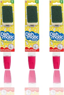 Dishmatic Washing Up Brushes with Sponge Bundled by Eluto (Pack of 3)