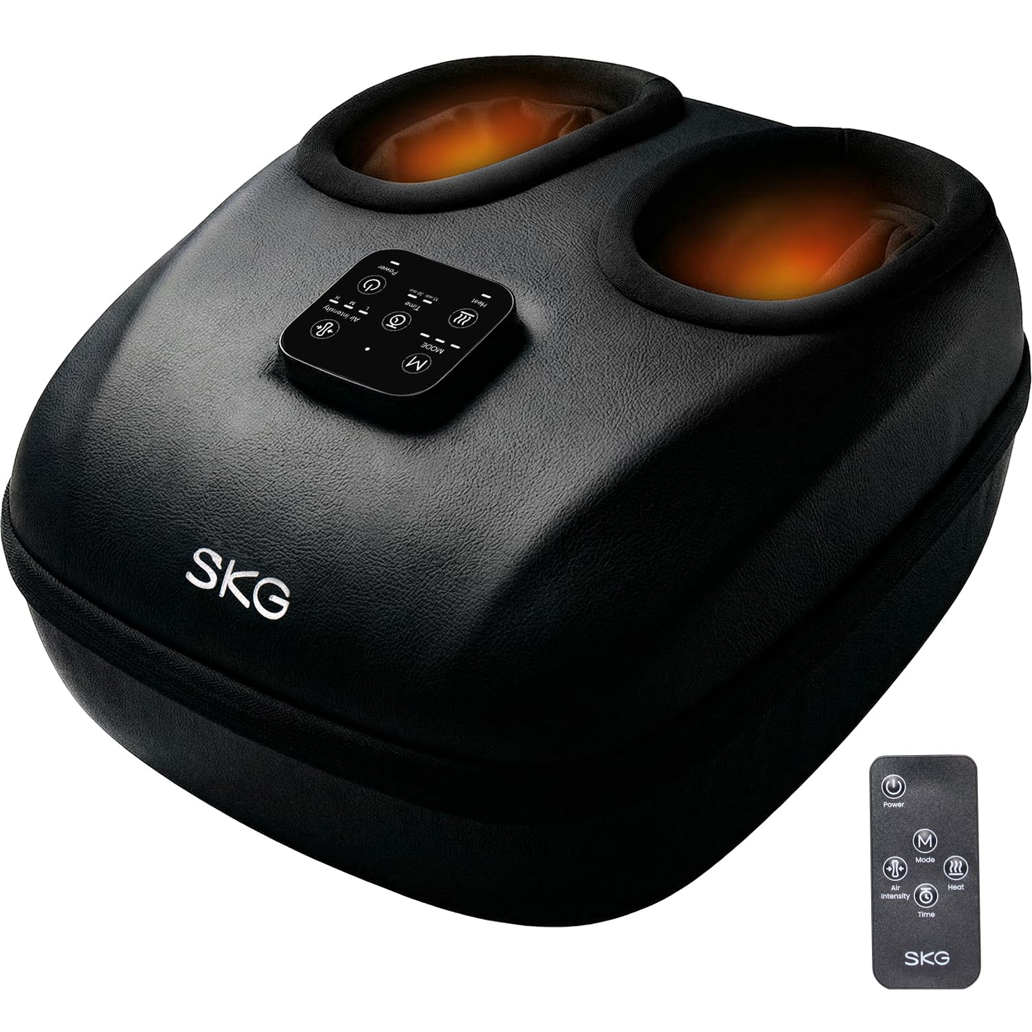 SKG YS100 Shiatsu Foot Massager with Heat and Remote FSA Eligible, 2026 Upgrade Heated Foot Massager for Plantar Fasciitis Neuropathy, 3 Levels Compression Kneading Massage, Up to Size 13, Black