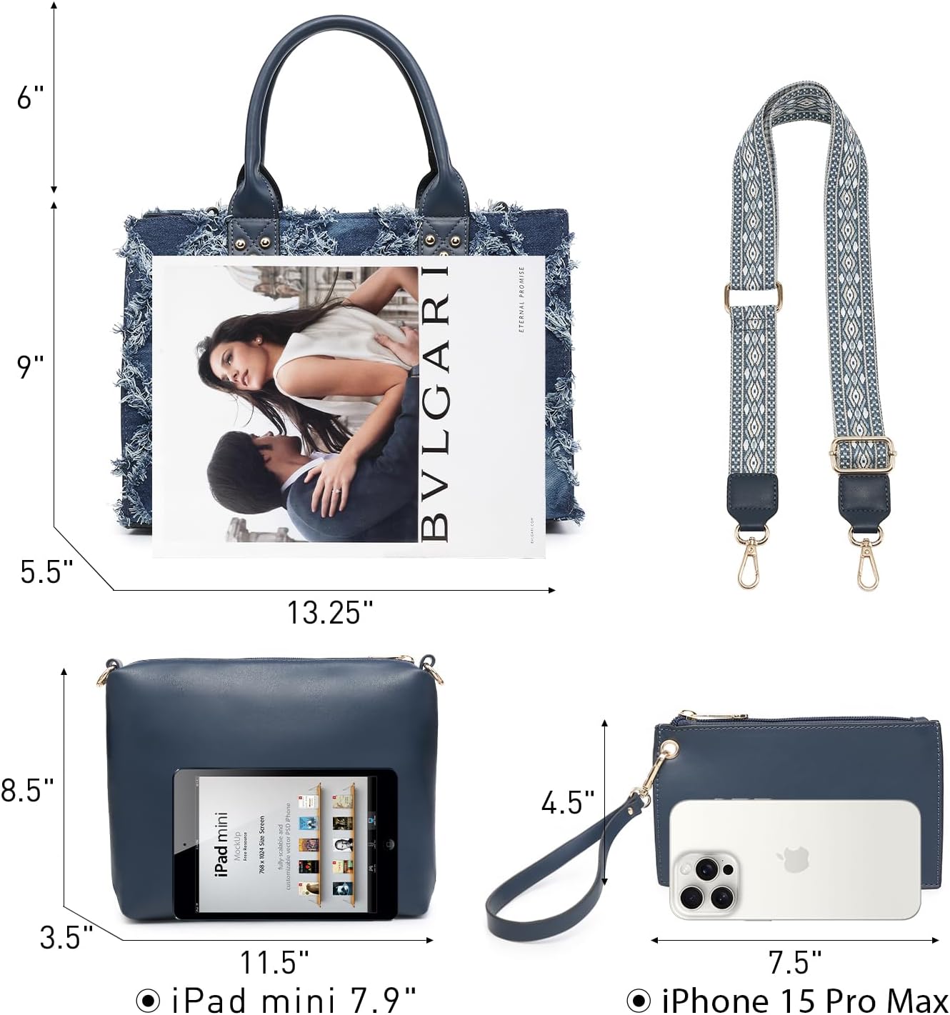 Dasein Purses Handbags for Women Tote Wallet Set Top Handle Satchel Shoulder Hobo Bag 3pcs - Image 6