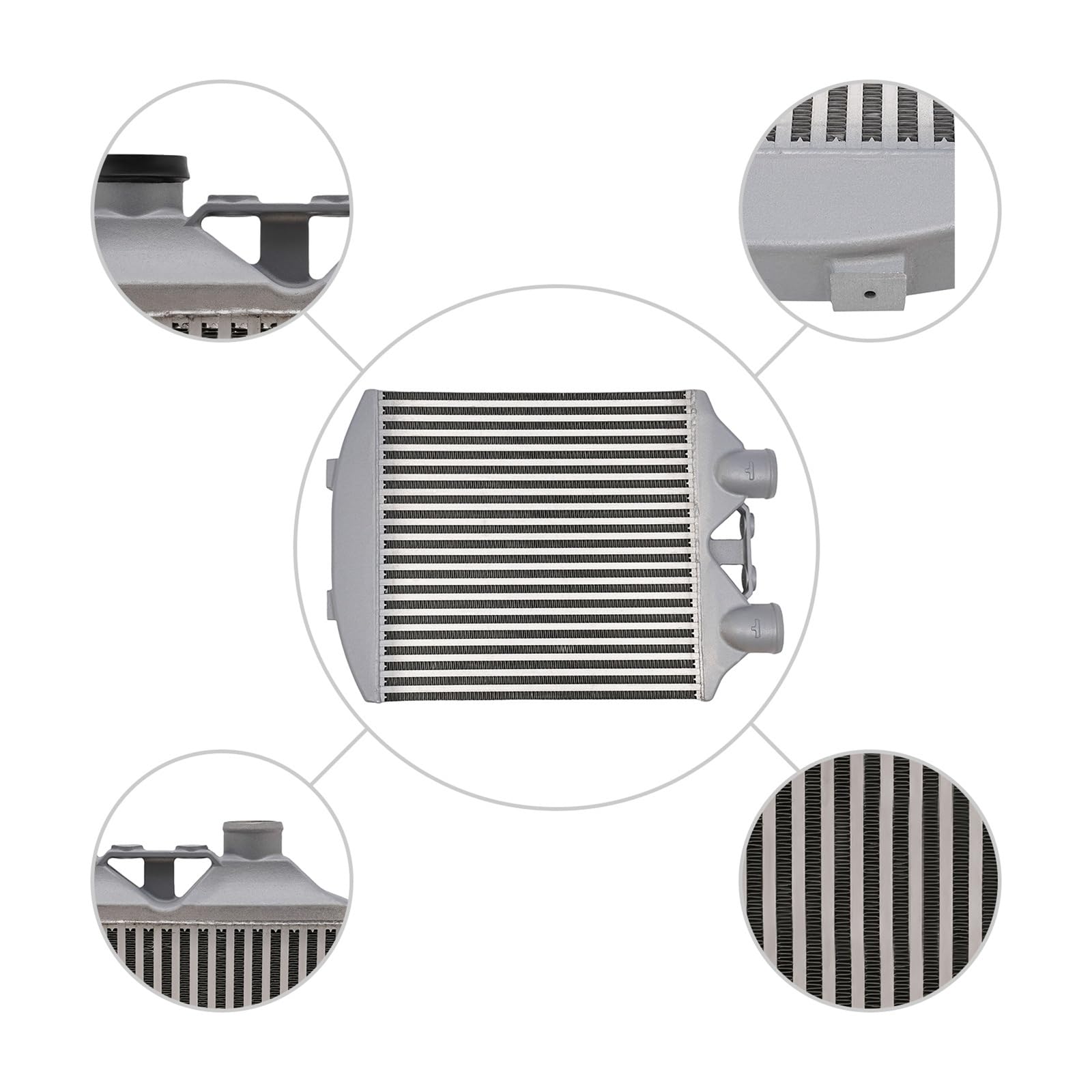 Chłodnica turbiny Wymiennik doładowania Uniwersalny Samochodowy Układ Chłodzenia 60 Psi Typ Rury Przedniej Intercooler Turbina Chłodzenie Powietrzem Obciążonym W Celu Rozproszenia Ciepła