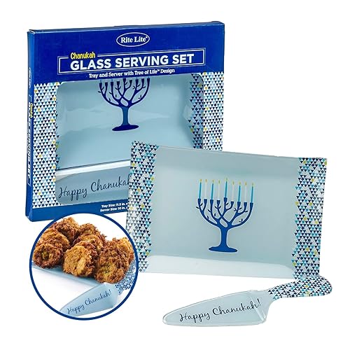 Rite Lite Chanukah Server Tray/Server Set Tree of Life Hannukah