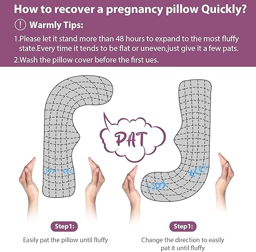 Miniatura 9 de BATTOP Almohadas de embarazo para dormir, almohada corporal de maternidad con funda lavable, regalos de nueva mamá para mujeres, soporte para
