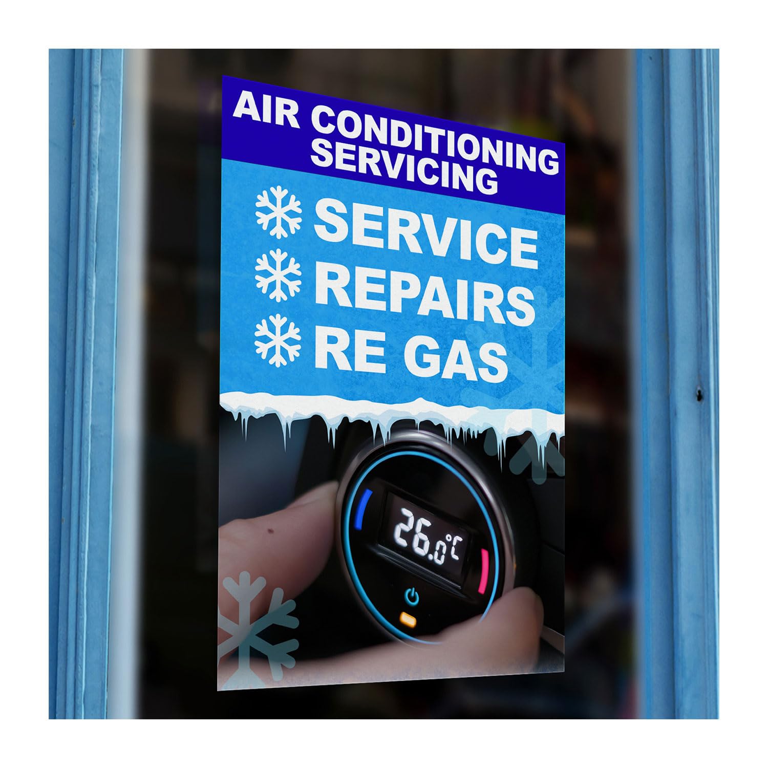 Air Conditioning Service Re Gas Car Workshop mechanic Here Printed Vinyl Wall Window Sign repair Business