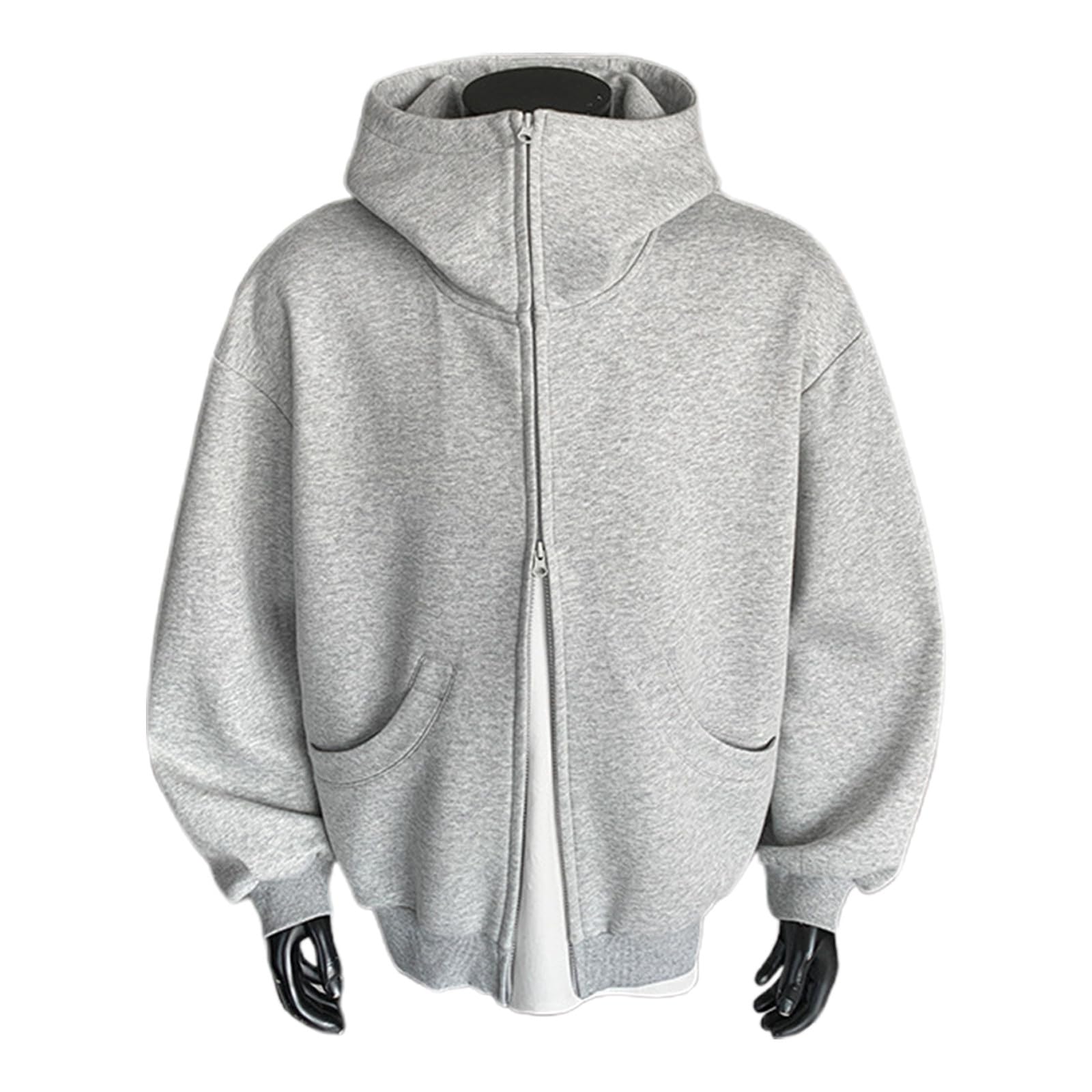 Herren Hoodies & Sweatshirts Leichter, bequemer Kapuzenpullover mit Reißverschluss, lässige, locker sitzende Pulloverjacke für den Alltag Outdoor-Aktivitäten