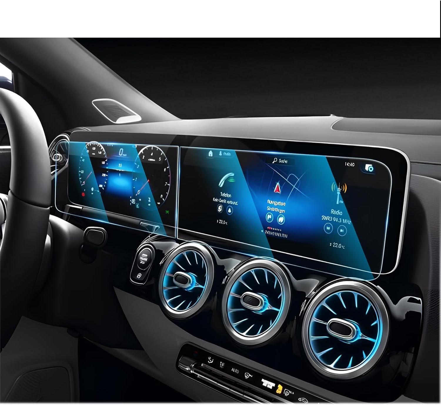 CDEFG (2PCS Tempered Glass for 2020-2025 2026 Mercedes Benz GLA GLB CLA250 2022-2024 EQB Screen Protector, 10.25" Touchscreen, for EQB GLB GLA CLA 250 Accessories