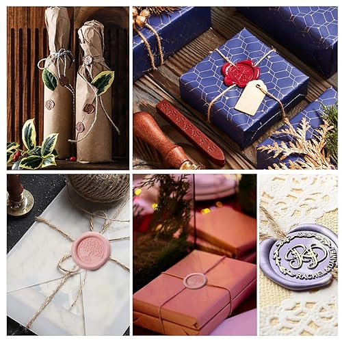 Miniatura 7 de WASOHLING - Kit de sellado de cera con caja de regalo, 40 varillas de cera de sellado con pistola de pegamento, sello de cera, moldes de sellado de