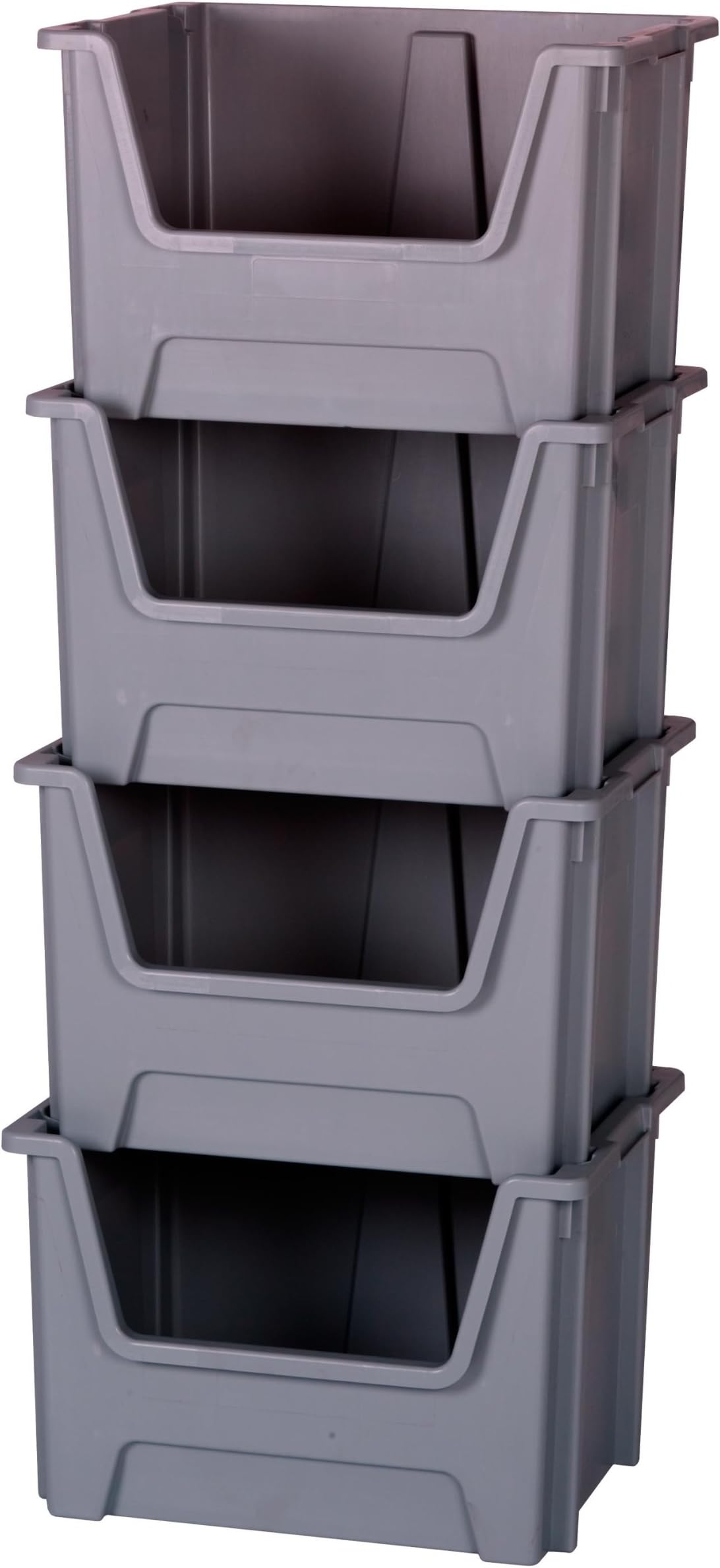 Stacking BIG Plastic Open Fronted Box Bins Recycling Plastic Storage Laundry - 50 Litre Strong Order Picking Bins - QUANTITY DISCOUNTS (4)