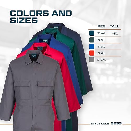 Miniatura 7 de Portwest S999 Euro Workwear Overol de polialgodón azul marino, XXL