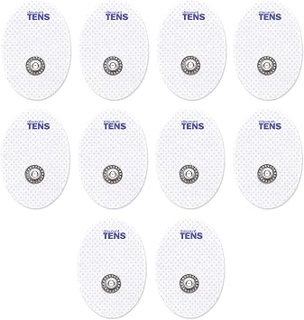 Discount TENS Small Replacement Electrodes for TENS Units, 5 Pairs 10 Pads, 1.57" x 1.18" Reusable Self-Adhesive Electrodes with 3.5mm Snap Connector, Compatible with Most TENS EMS Devices