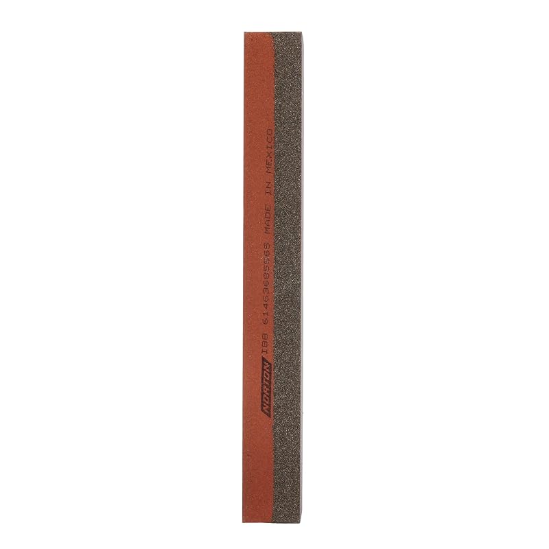 Norton Knife Sharpener Combination Grit Oil Stone - Sharpening Stone with Fine/Coarse Combination Red/Black 8 x 2 x 1