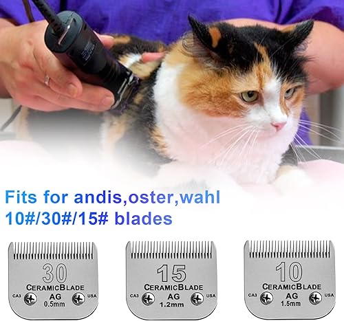 Miniatura 3 de Juego de 5 peines guía de acero inoxidable para cortapelos desmontables de 101530 cuchillas, compatible con Andis, Oster A5, Wahl KM Series Guard