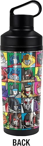 Miniatura 2 de Transformers OFFICIAL Transformer Squares - Botella de agua aislada de 18 onzas, resistente a fugas, de acero inoxidable aislado al vacío con tapa