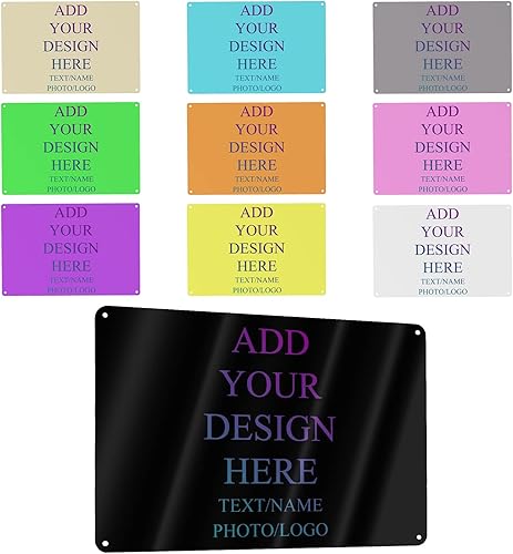 Letreros de metal personalizados, diseño personalizado de tu propio mensaje, nombre, texto, logotipo, letreros de aluminio resistente a la