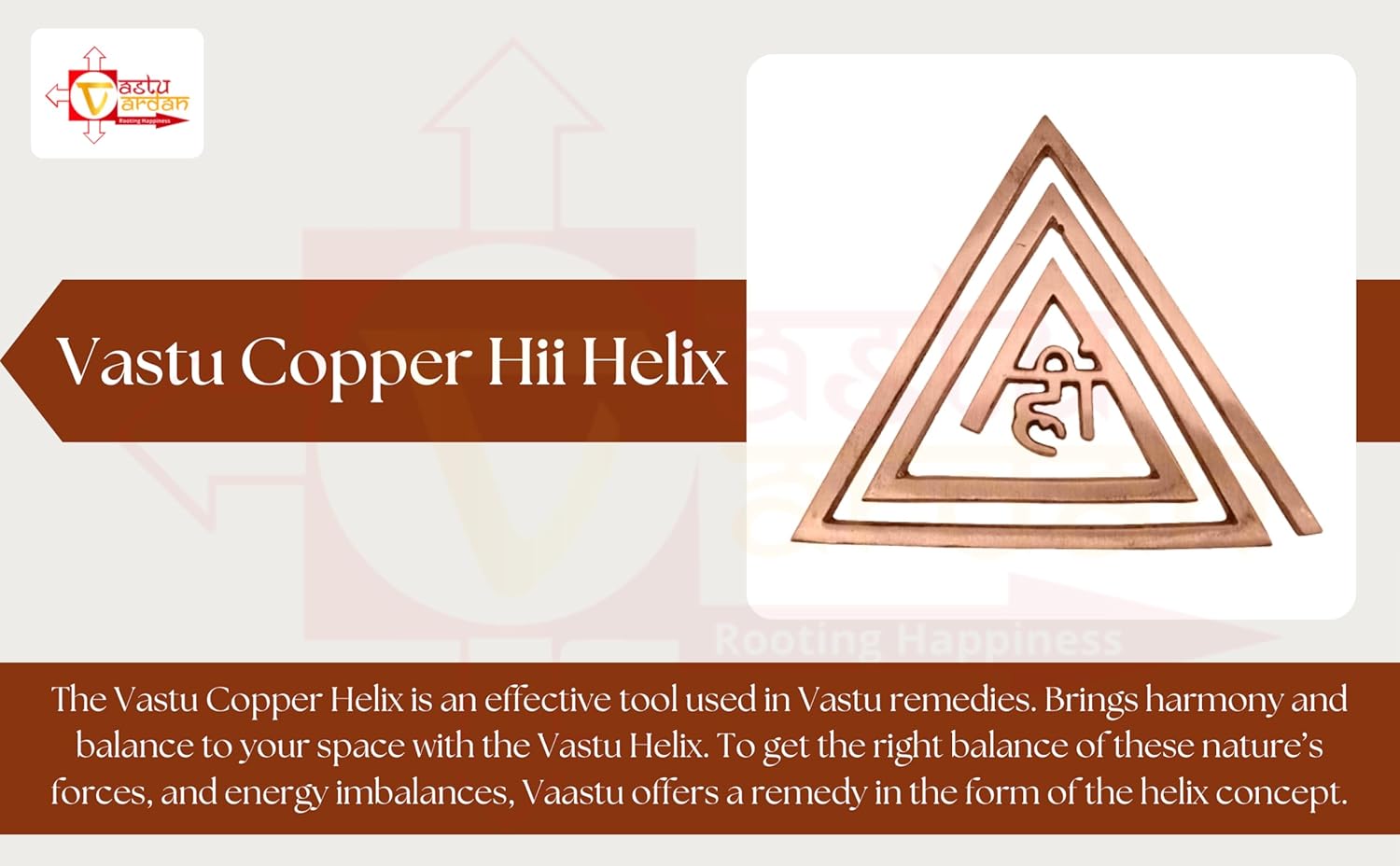 Vastu Helix Copper (Hii) Helix Earth Zone Main Door Entrance, Toilet Dosh Defect Correction, Vastu Dosh Nivaran Remedies (4-inch) (Pack of 3)