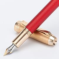 Vista 21 de Jinhao 92 Silver Black Fountain Pen Medium Nib, Solid Metal with Converter Smooth Writer Calligraphy Pen