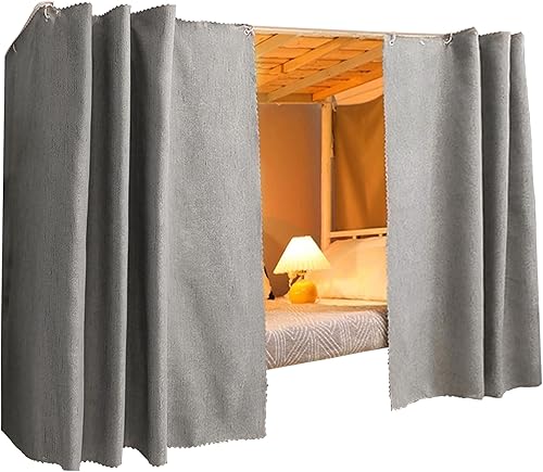 Vista 21 de Linda cortina de litera inferior para dormitorio de estudiantes, tela opaca mosquiteras, ropa de cama, tienda de campaña, toldo para cama