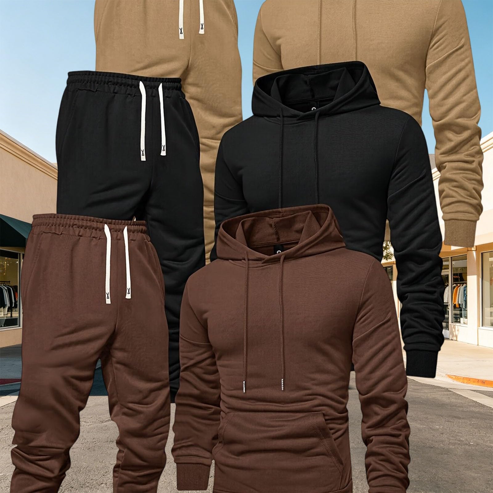Chandal Hombre Completo Sudaderas con Capucha Térmico Entretiempo Hip Hop