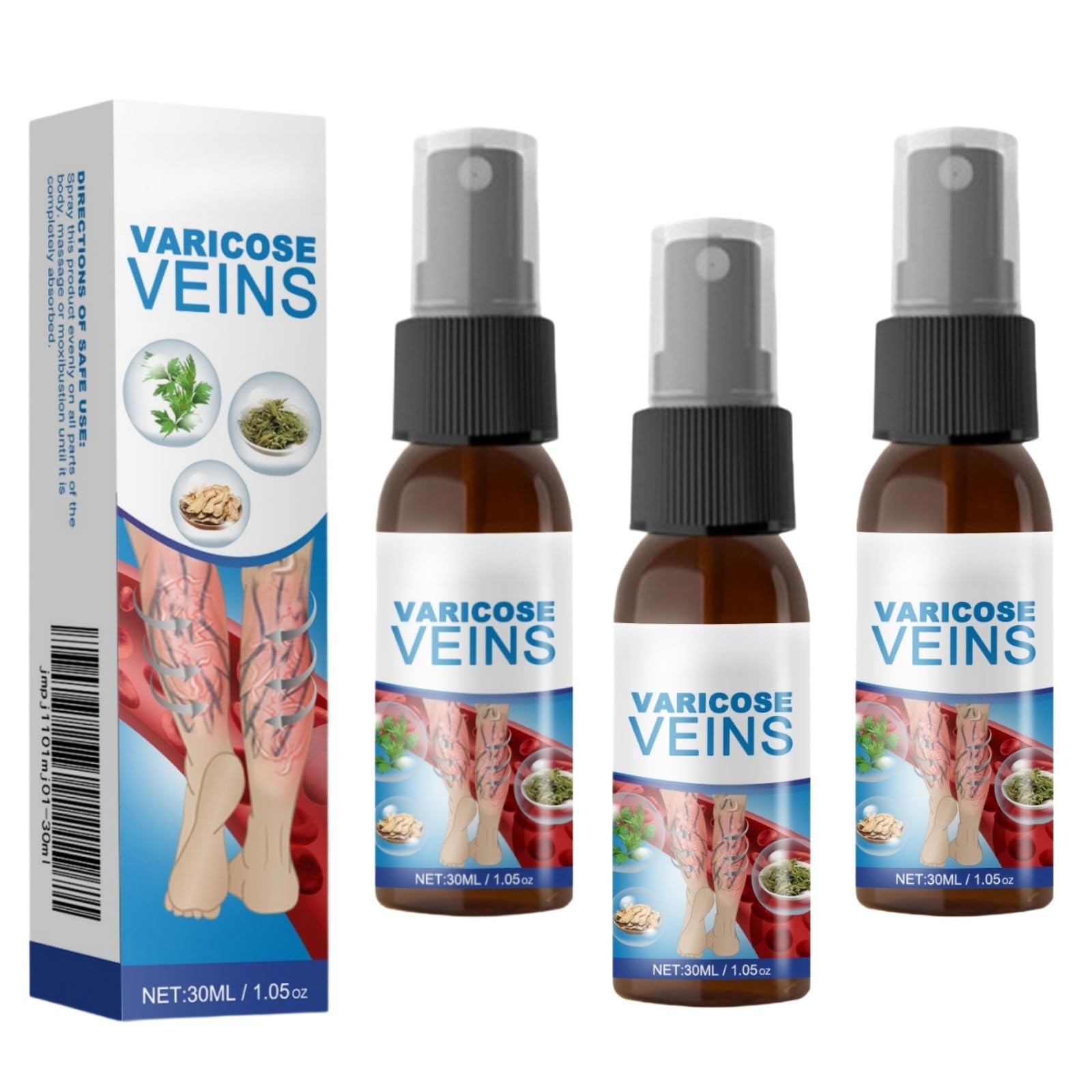 Varicose Vein Soothing Spray, reduziert Schwellungen der Beine