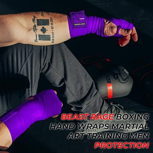 Miniatura 2 de BEAST RAGE Vendas de boxeo para MMA Kickboxing Muay Thai Muay Thai Muay Thai Muay Thai Muay Thai para las muñecas profesionales para adultos de 180