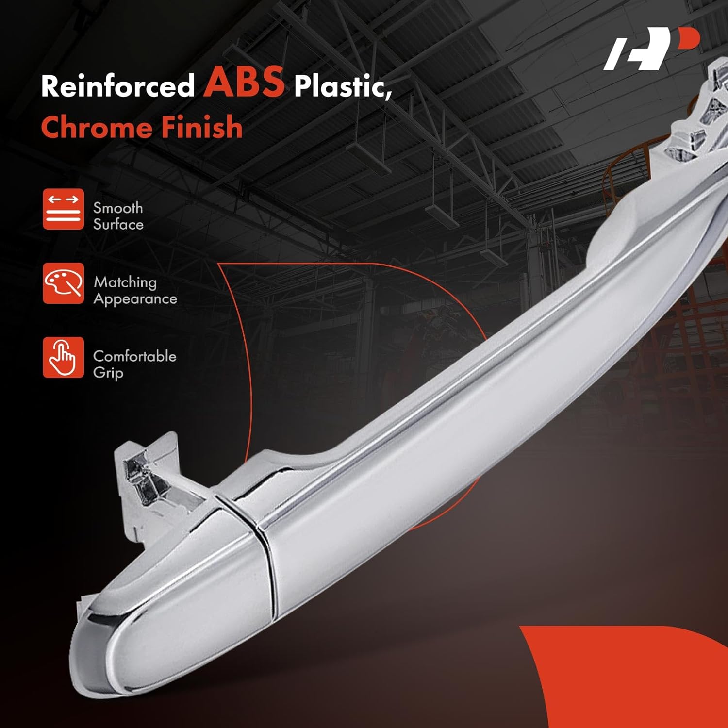 A-Premium Front Right Passenger Side Exterior Door Handle Compatible with Toyota Camry 2007-2011, Tacoma 2005-2015, Highlander, Sienna, 4Runner, Avalon & Lexus RX400h, RX350, RX330, GX470, Chrome