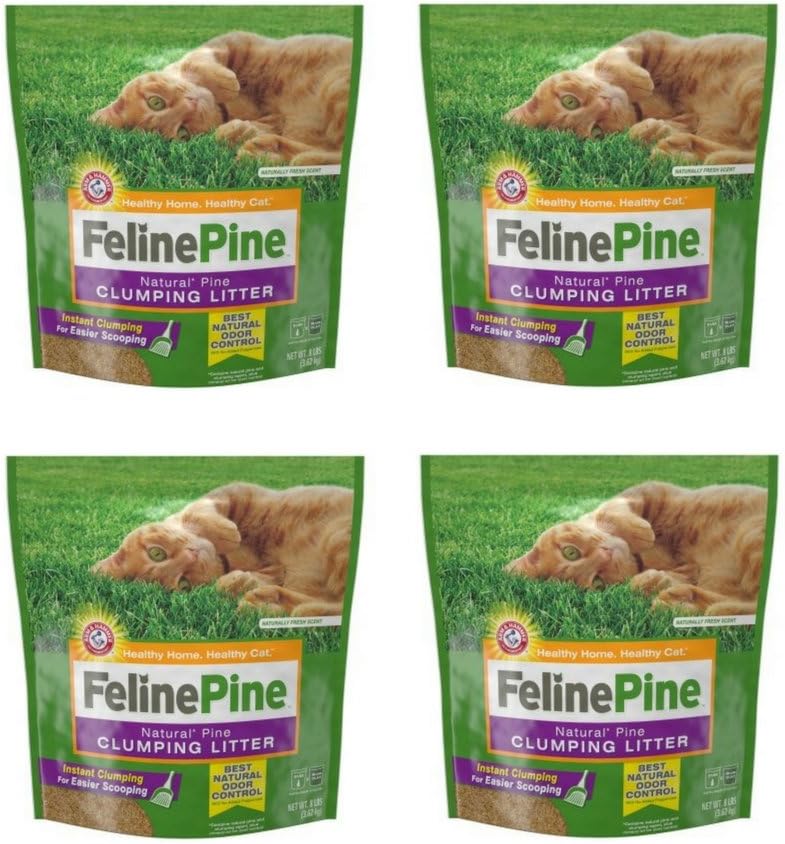 Feline Pine Natural Clumping Cat Litter - 8 lb. (4 Pack)