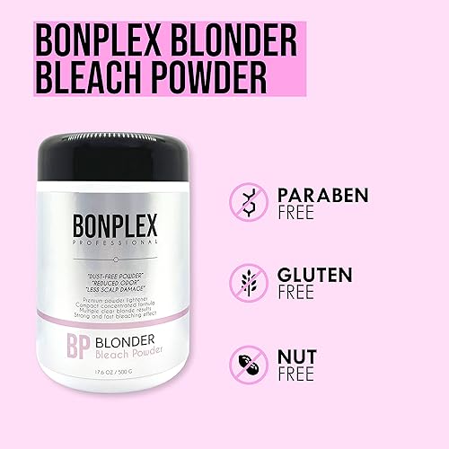 Miniatura 8 de Blonder Bleach en polvo, múltiples resultados rubios claros, sin polvo, menor olor, menos daño en el cuero cabelludo, 17.6 onzas