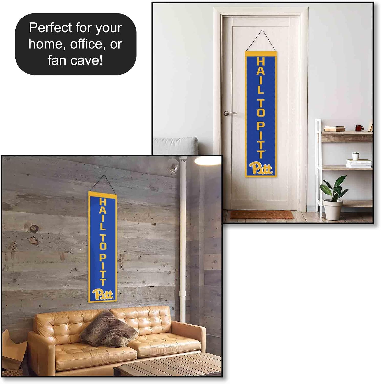 WinCraft University of Pittsburgh Panthers Hail to Pitt 8x32 Inch Vertical Wool Embroidered Hanging Banner