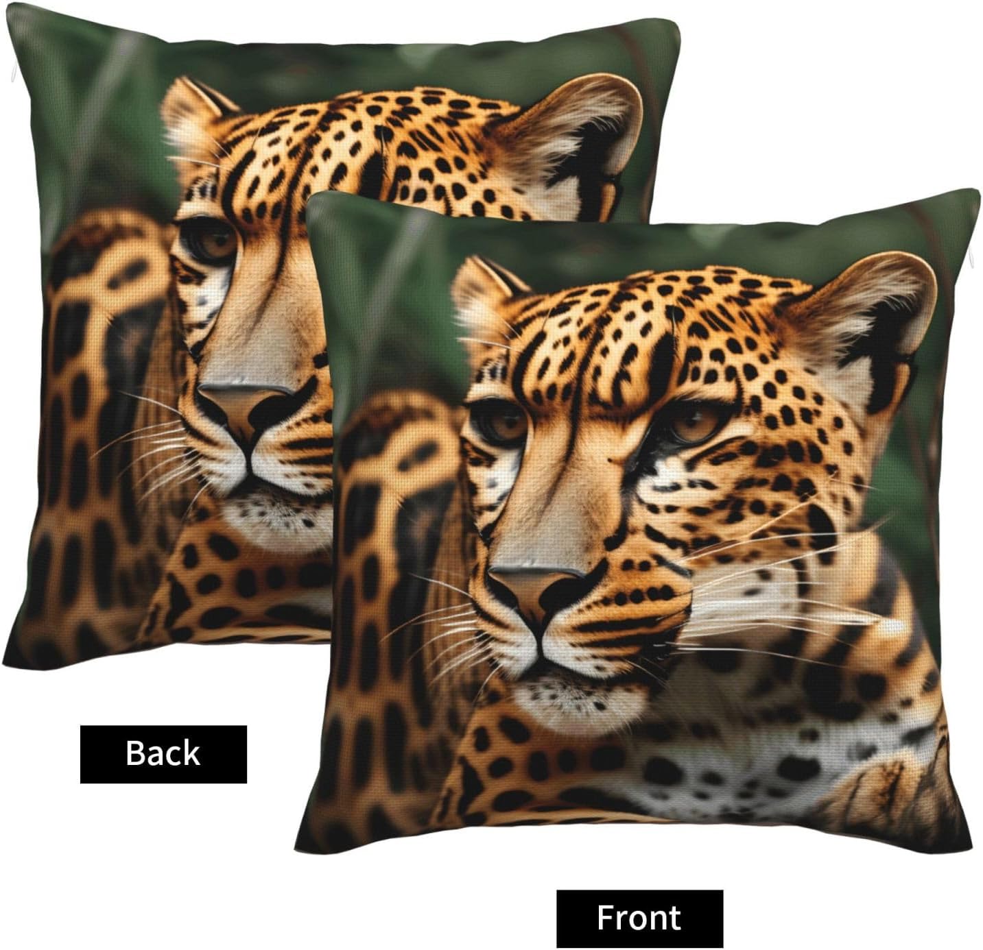 Leopard Pattern Imitation Linen Pillowcase -2 Sets, Fashionable Home Decoration, Used for Sofas, Gardens, beds