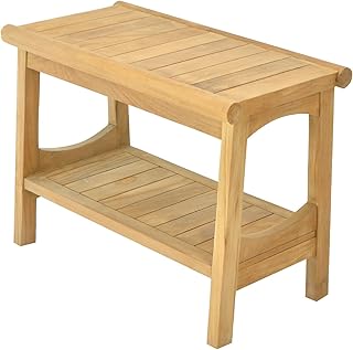 Grade-A Teak Wood Perth Shower Seat 24" Outdoor Patio Stool Bench