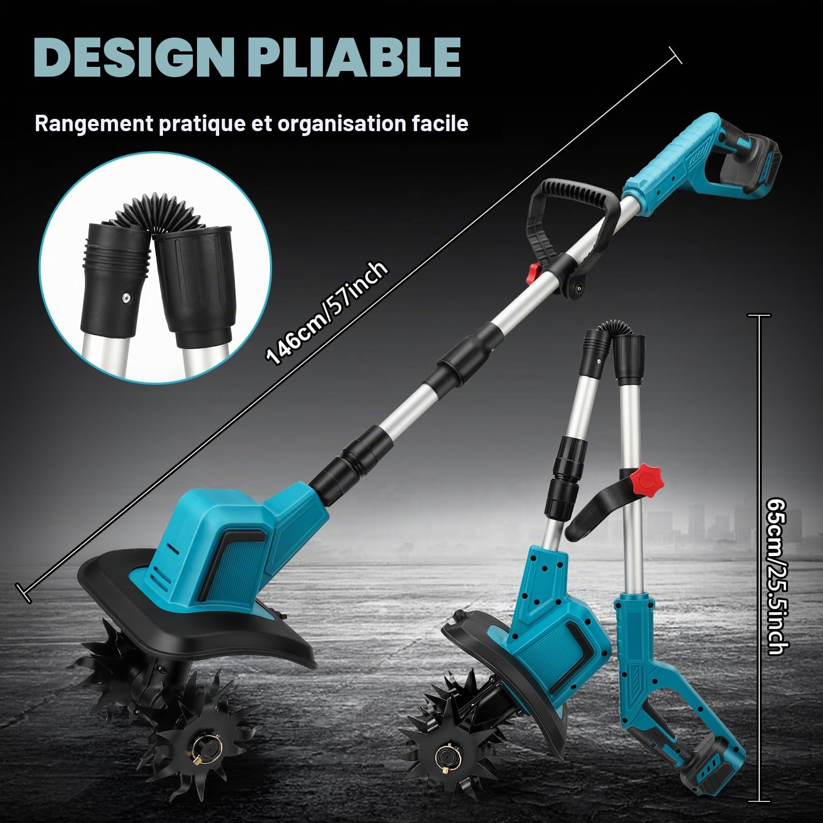 Motoculteur sans Fil pour Makita 18V (sans Batterie)