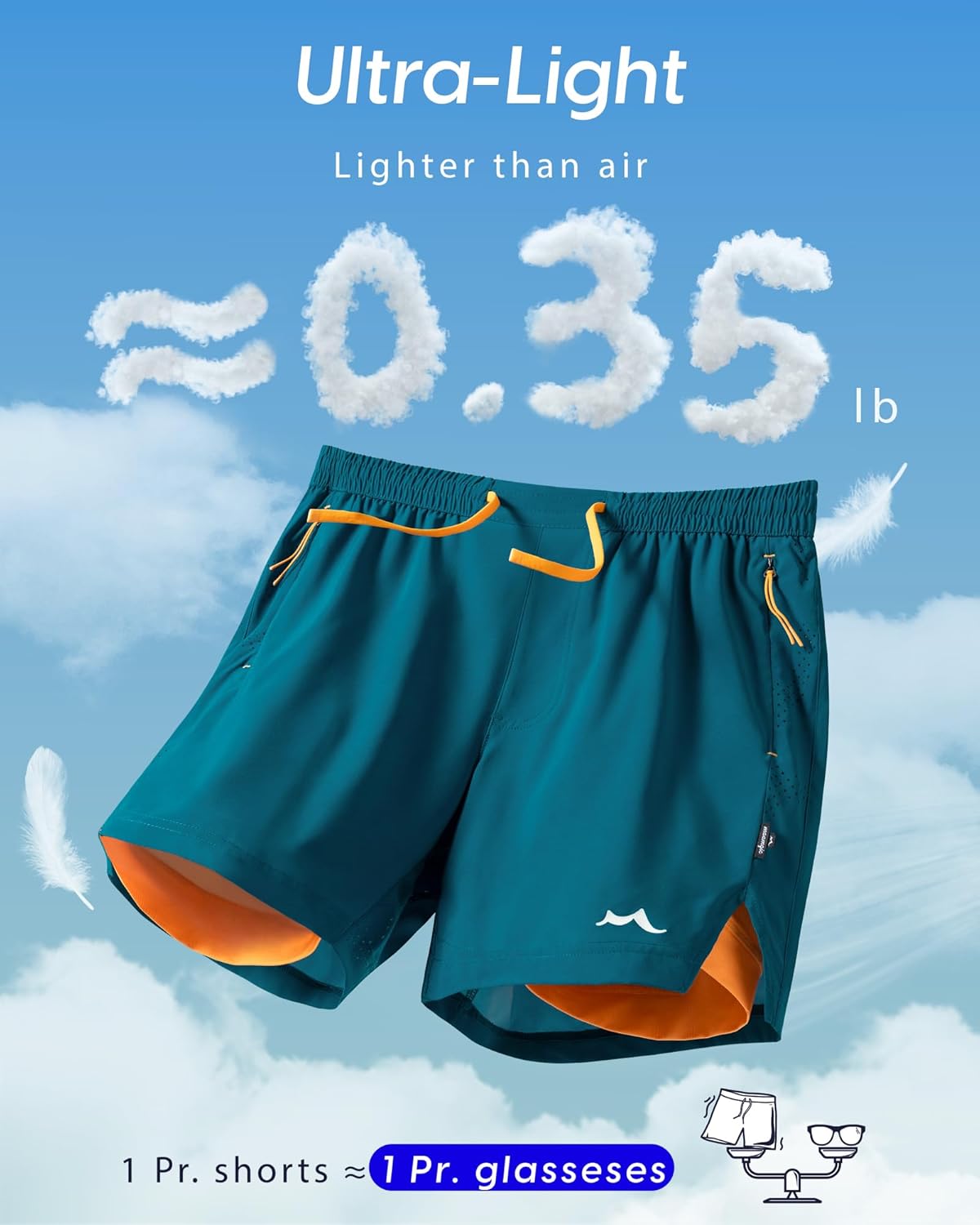 maamgic Men's Athletic Running Shorts with Liner Ultra Lightweight Workout Shorts 5"/ 7" - Image 5