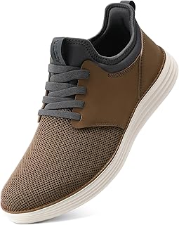VILOCY Zapatos de vestir casuales para hombre, con manos libres, de malla, para caminar, trabajar, cómodos, transpirables, ligeros, antideslizantes