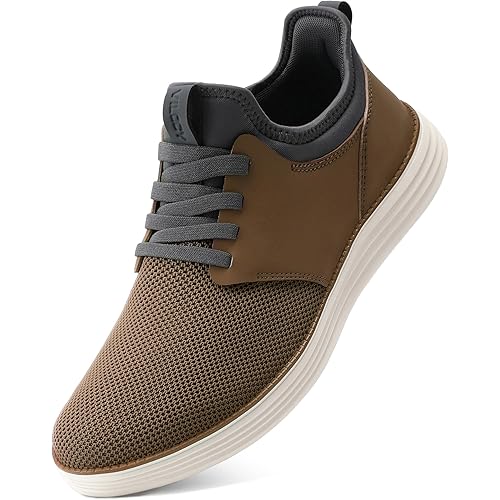 VILOCY Mens Slip On Casual Dress Shoes Hands Free Fashion Sneakers Mesh Tennis Walking Work Shoes Comfortable Breathable Lightweight Non Slip