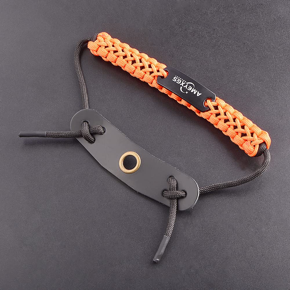SHARROW Écharpe de Poignet d'arc de Tir à l'arc Collets d'arcs écharpe de Poignet en Cuir d'arc Réglable Tressé avec œIllet en Métal pour Accessoires de Chasse à l'arc à Poulies