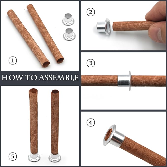 20 Mechas Espiral de Madera con Base de Hierro para Velas miniatura 8