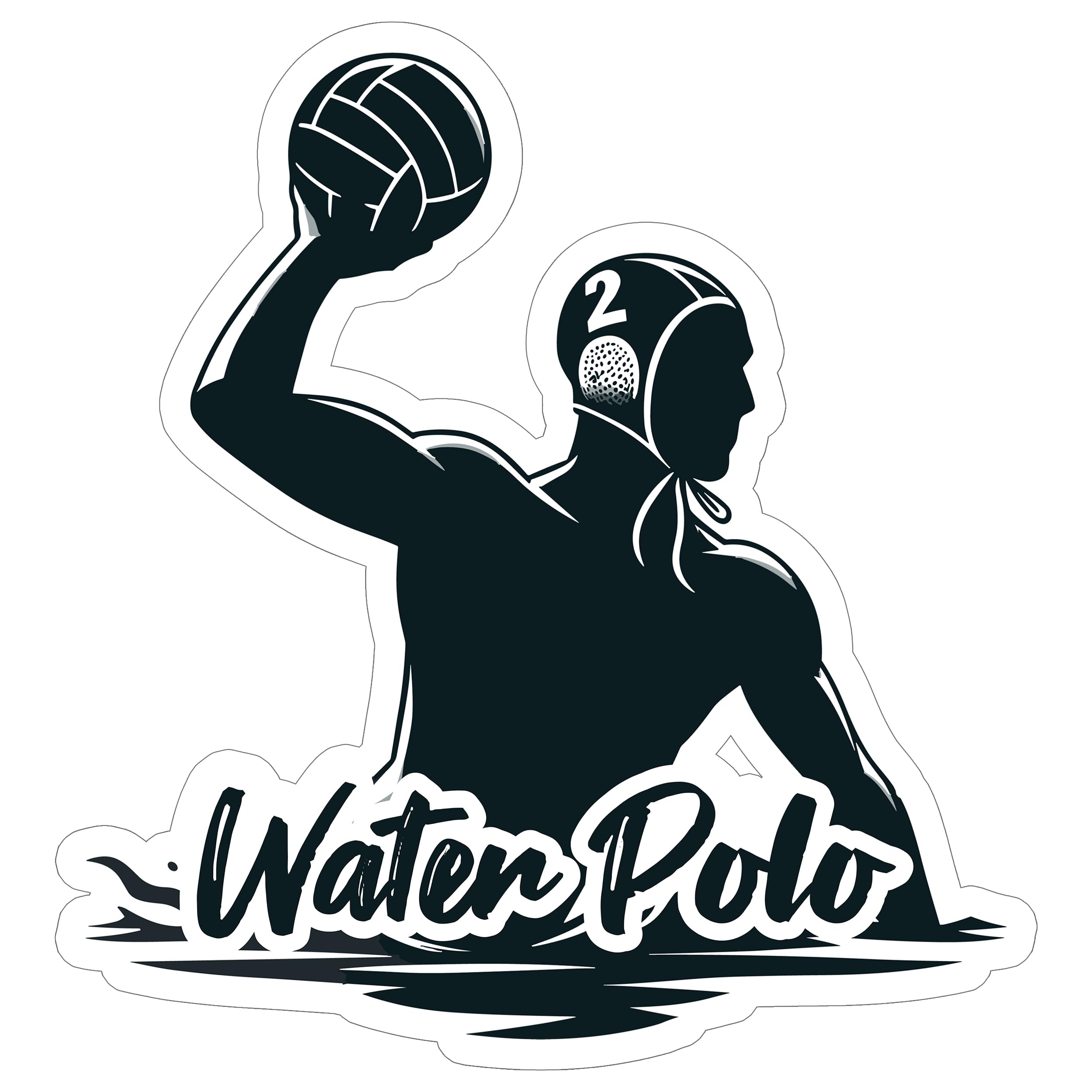 Water Polo Sport Sticker 4 Inch Goalkeeper Ball Pool Splash Team Player - Waterproof Vinyl Decal for Laptop Water Bottle Car Tumbler - Durable Aesthetic Long-Lasting Stickers for Adults ID44990