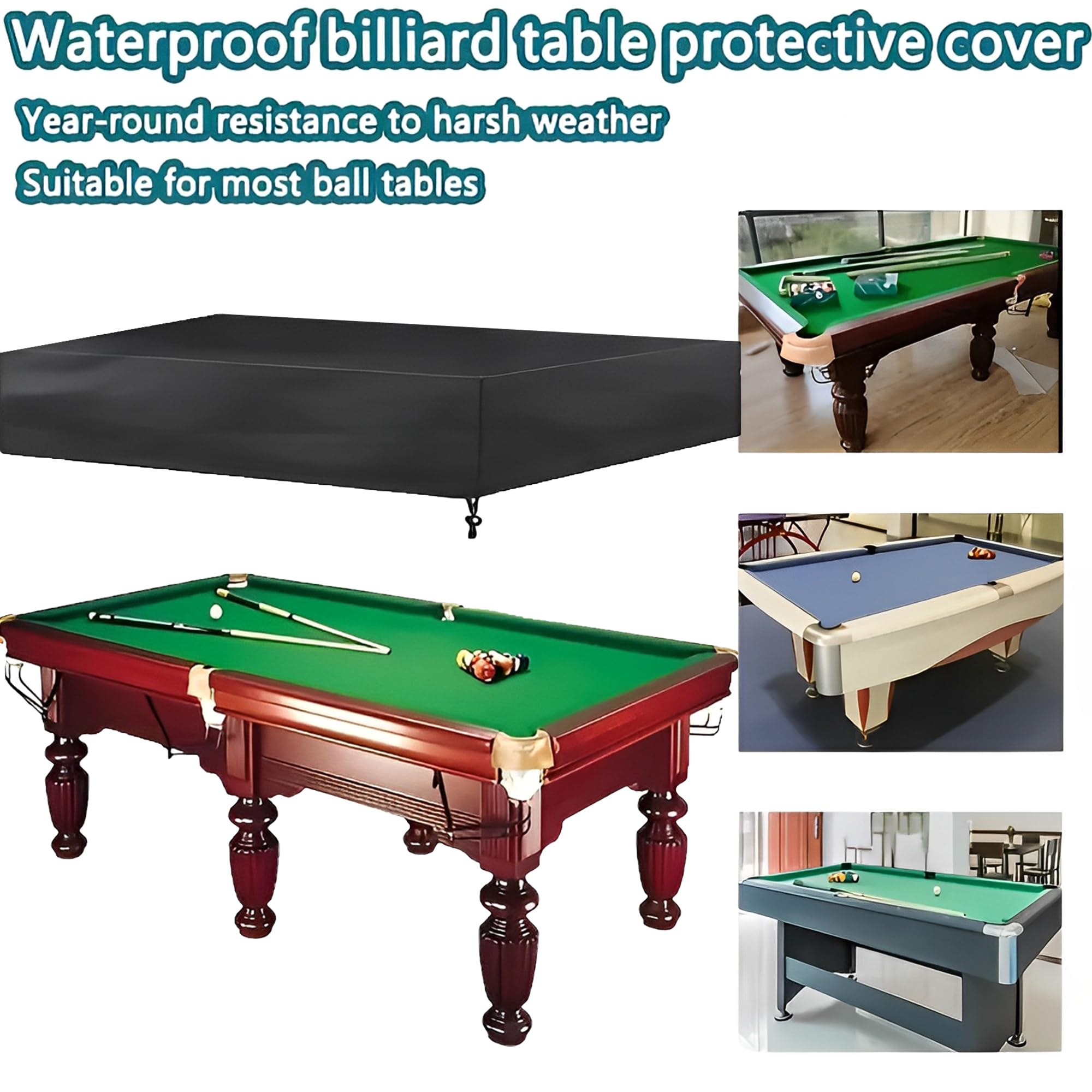 7 Pieds Housse Anti - Poussière Pour Table De Billard, 235*135*20cm, Pesant Seulement 350g, Avec Sac De Rangement, Portable Et Facile à Ranger, Matériau En Tissu Oxford, Protection Contre