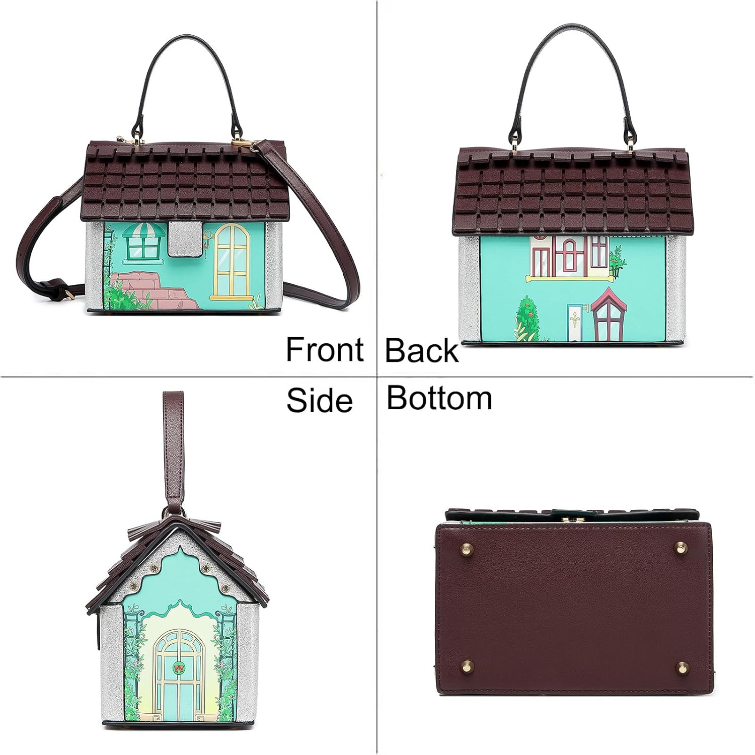 Women PU Leather Unique Novelty Weird Shaped Crossbody Shoulder Bag Handbag Purse - Image 4