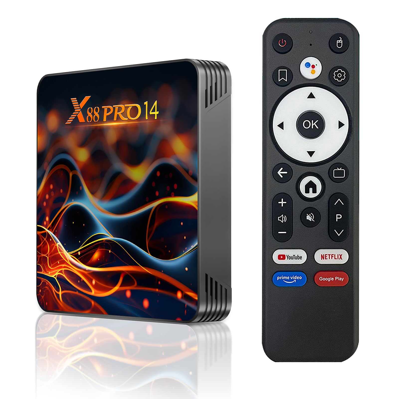 Android 14.0 tv box,X14 PRO Android box 2GB RAM 16GB ROM RK3518 Quad-Core 64bit Cortex-A53 Mali 450 MP2 GPU Support 4K 3D 1080P 2.4/5.0GHz WIFI BT5.0 10/100M Ethernet DLNA HDMI 3.0 H.265
