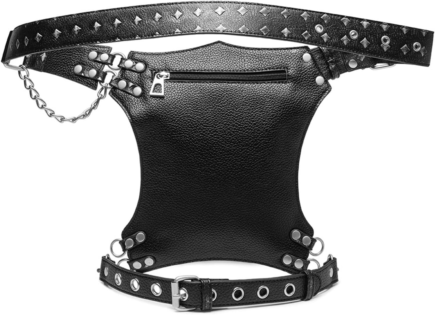 Steampunk Waist Bag Fanny Pack Fashion Gothic Leather Shoulder Crossbody Messenger Bags Thigh Leg Hip Holster Purse