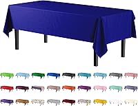 Vista 24 de Exquisito mantel redondo de plástico Party Solids morado, 84 pulgadas, paquete de 4