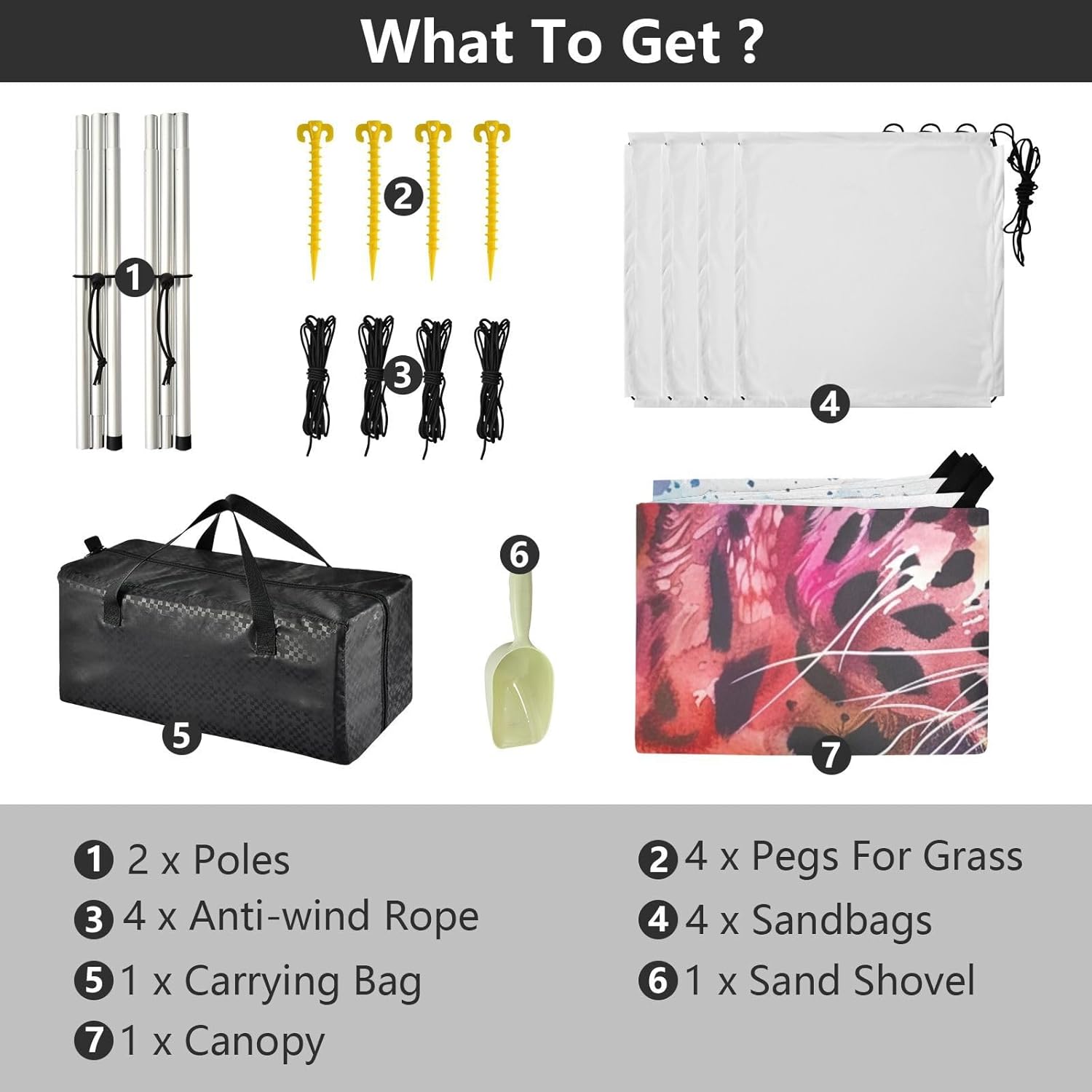 ALAZA Leopard Cheetah Portrait Watercolour Beach Tent Sun Shelter UPF50+ Protection Beach Shade Canopy w/ 4 Sandbags for Outdoor Camping, Fishing, Backyard Fun, Picnic, 10x9 ft