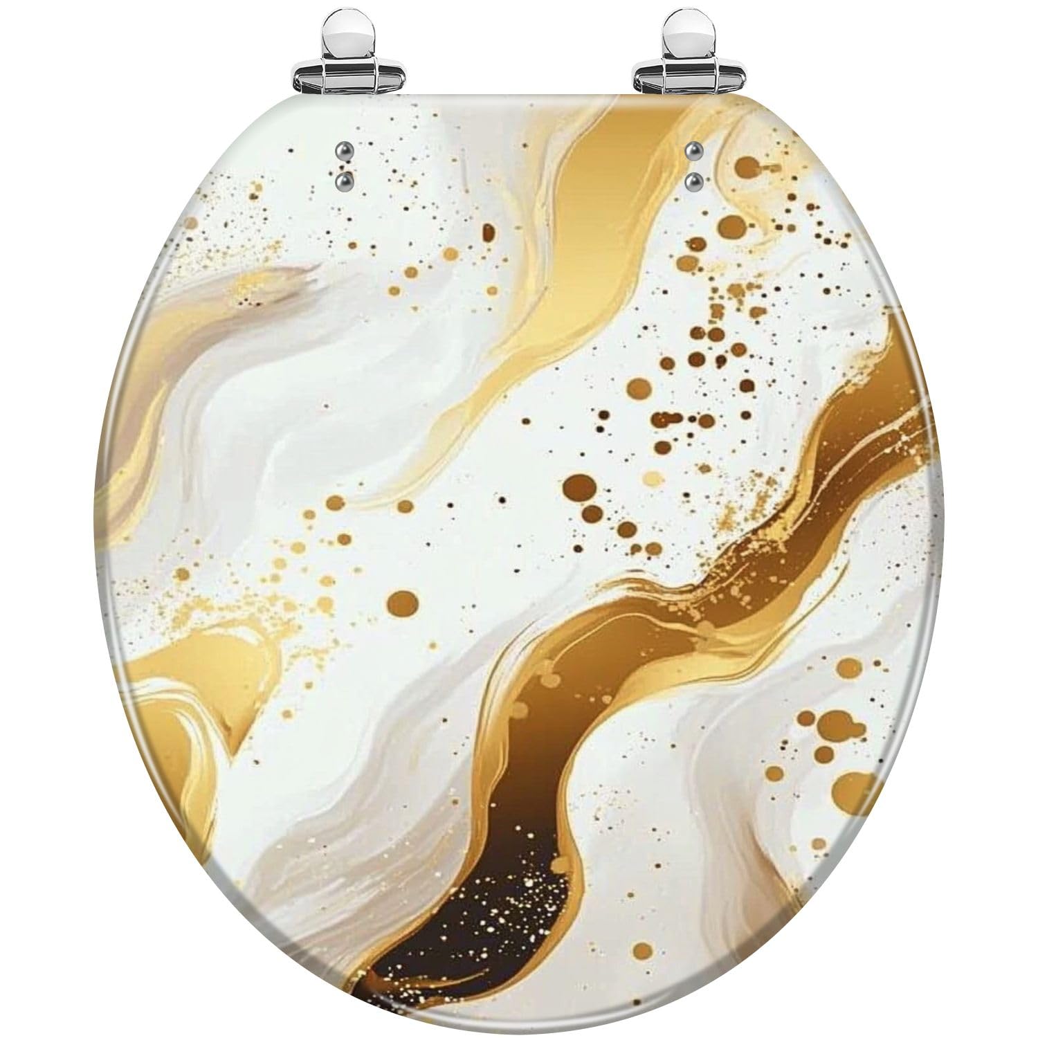 Tazyyzuu Multi7 Vibrant Coral Pirate Ship Resin Toilet Seat Slow-Close Lid Quick-Release Hinges Easy Clean 16.5X14.5 Inches(,16.5X14.5)
