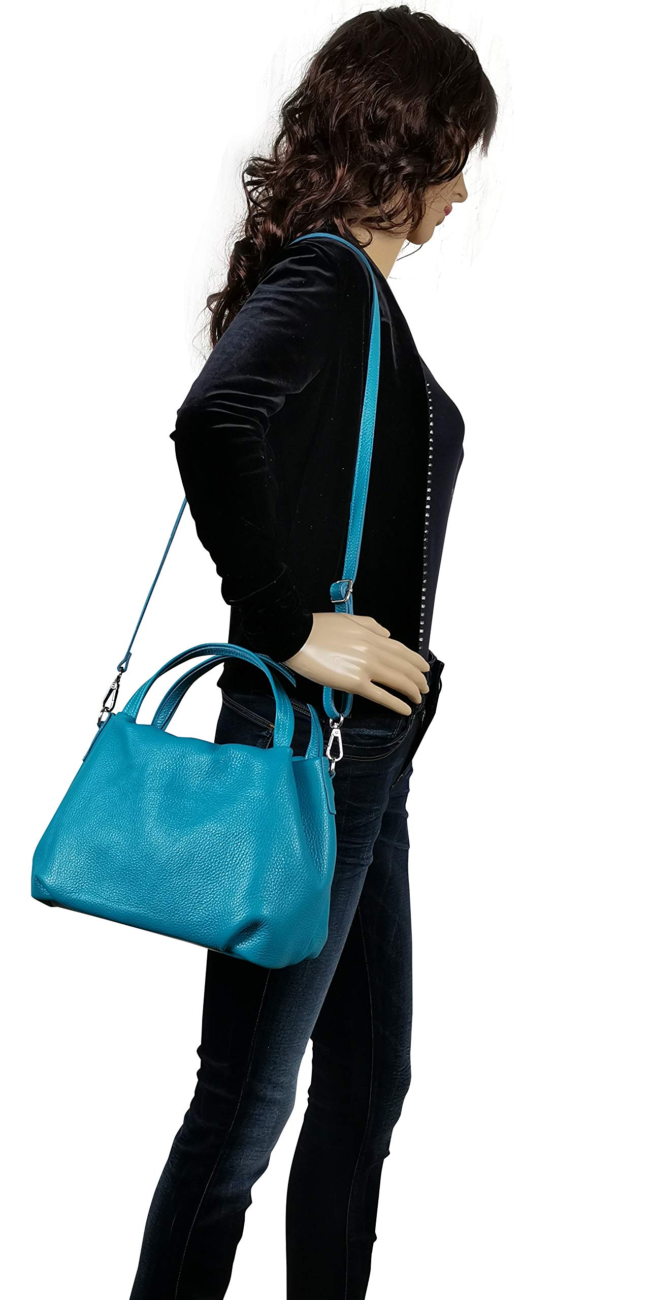 AMBRA Moda bolsa de mano, bolsa de hombro para mujer de piel GL023